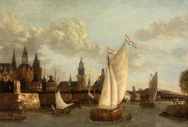 Jacobus Vrel Capriccio View of Haarlem Sweden oil painting art